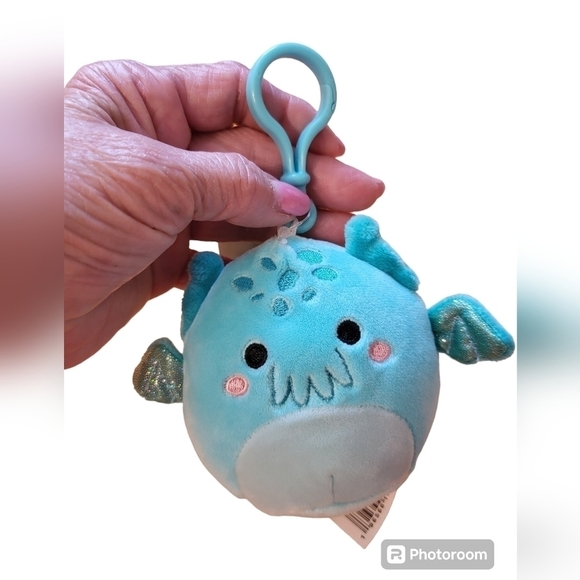 NWT Squishmallows Theotto the Teal Cthuulhu 3" Clip On plush - Picture 5 of 12